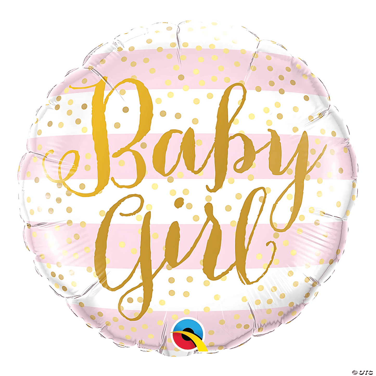 Pink and gold 'Baby Girl' Mylar balloon