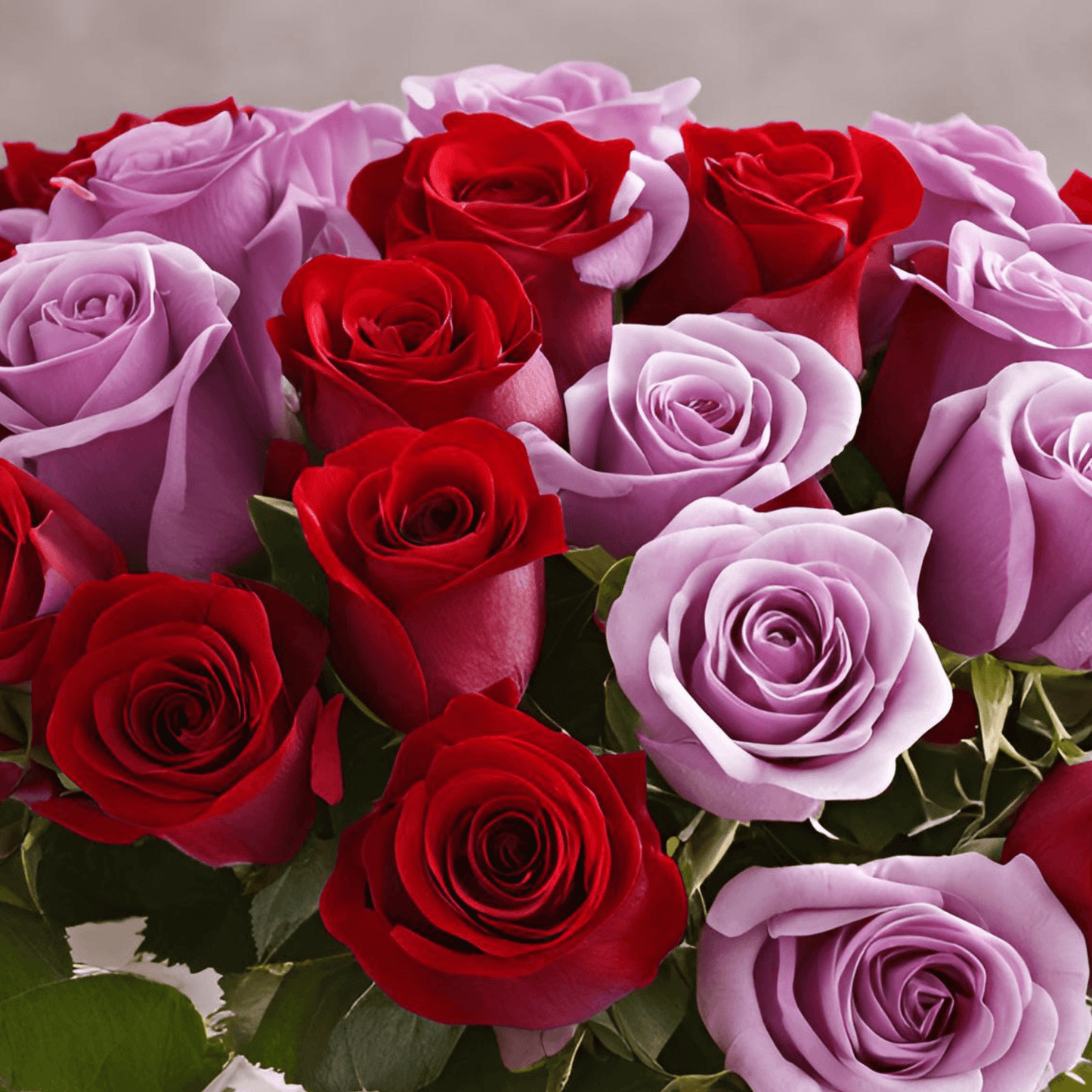Red & Lavender Rose Combination Bouquet - Flauraly Flowers and Plants #