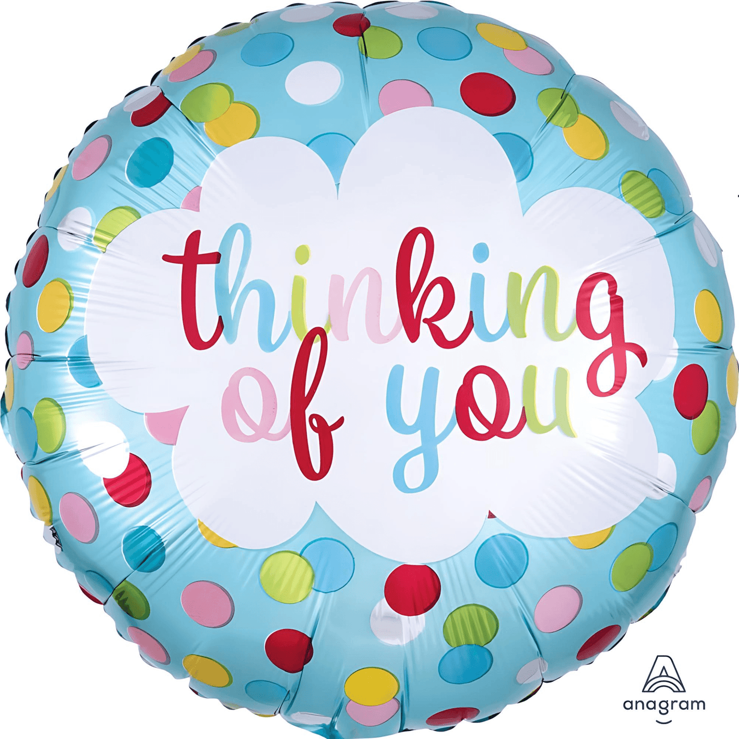 Polka dot 'Thinking of You' Mylar balloon