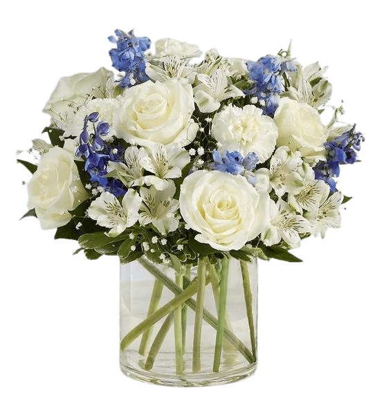 Blue and White Flower Bouquet North Haledon NJ