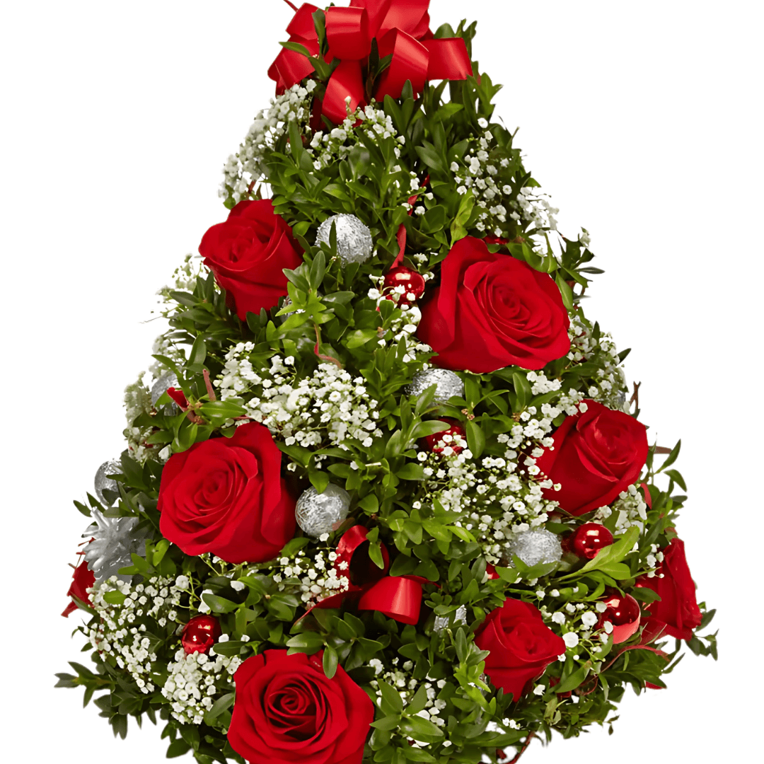 Floral Christmas Tree - Holiday Flower Display