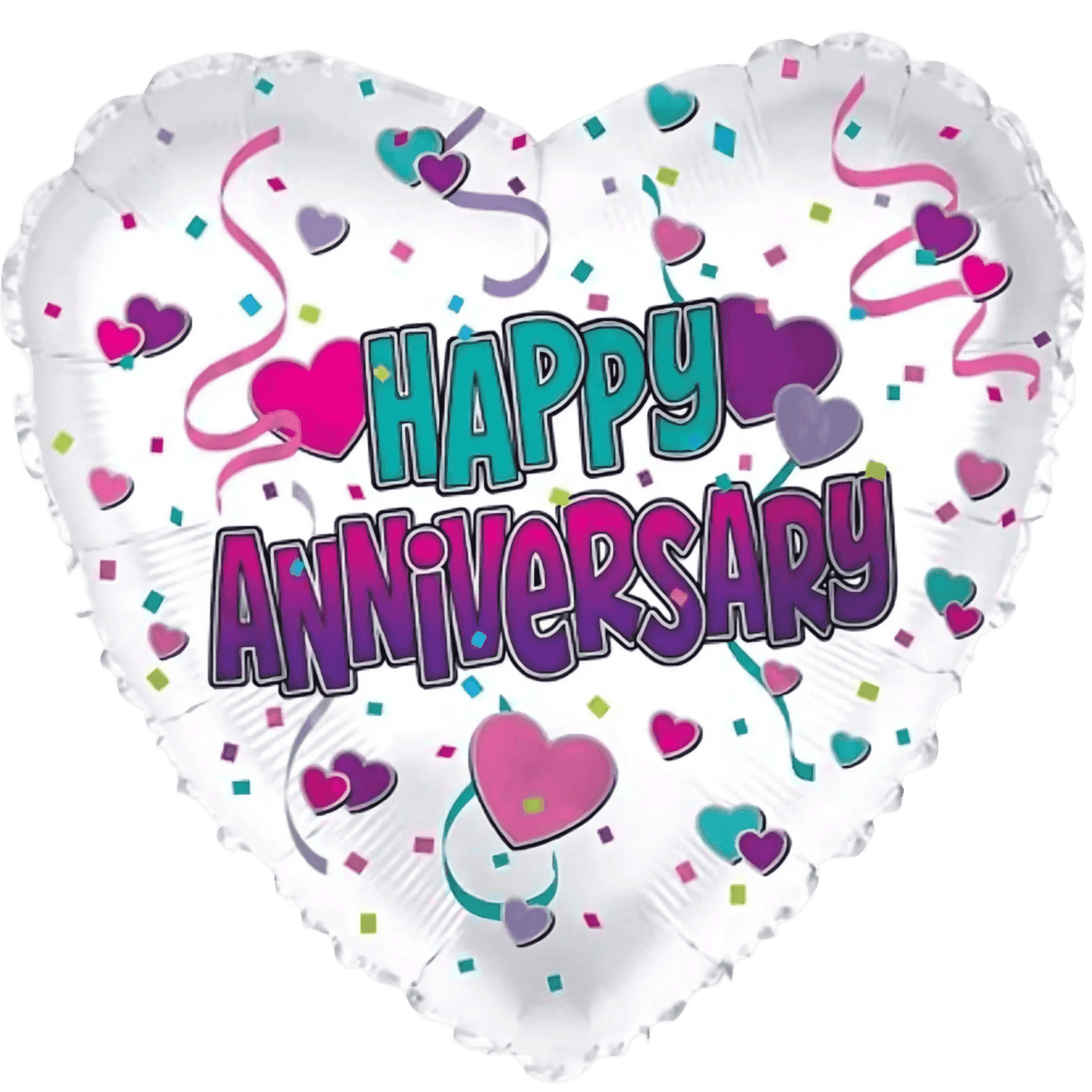 Heart-shaped Mylar balloon with 'Happy Anniversary'