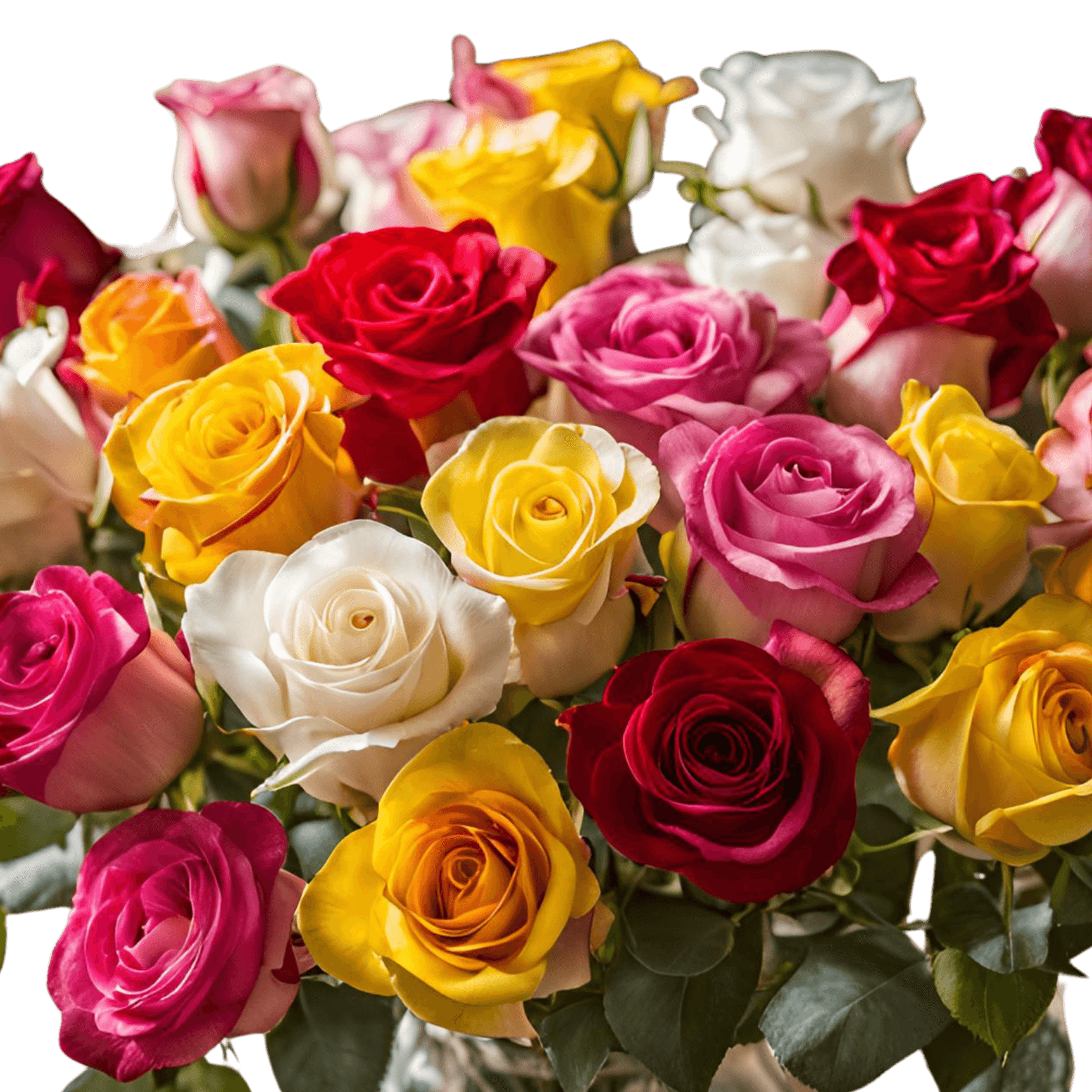 Big Everything MultiColor Rose Combination - multi-color rose bouquet - Flauraly Flowers and Plants #
