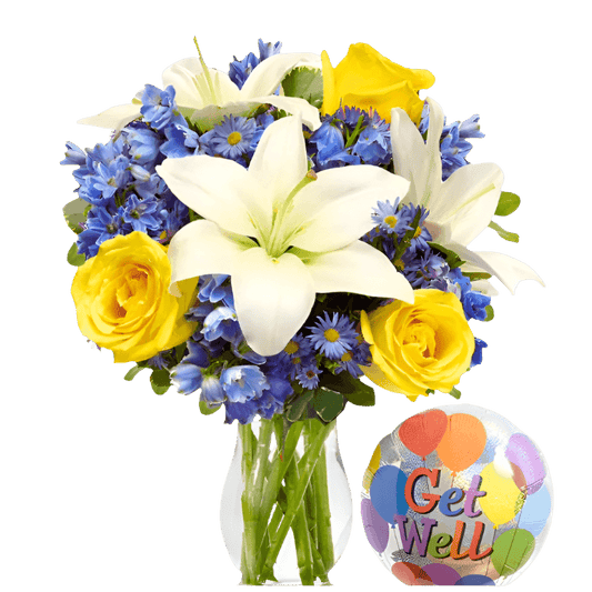 Blue Skies & Sunshine with Get Well Balloon