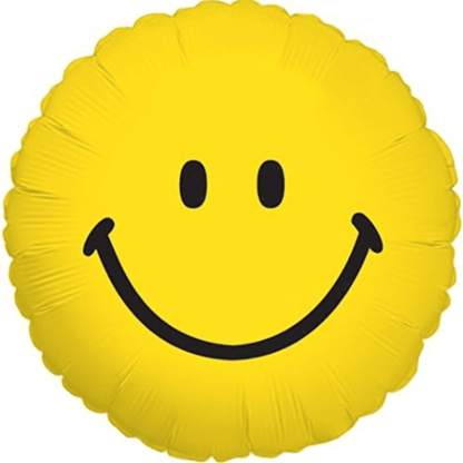 Yellow smiley face Mylar balloon