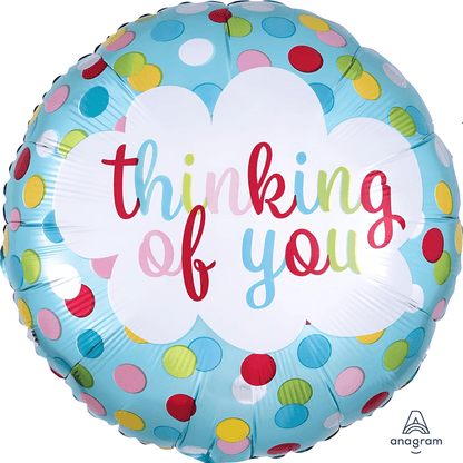 Polka dot 'Thinking of You' Mylar balloon