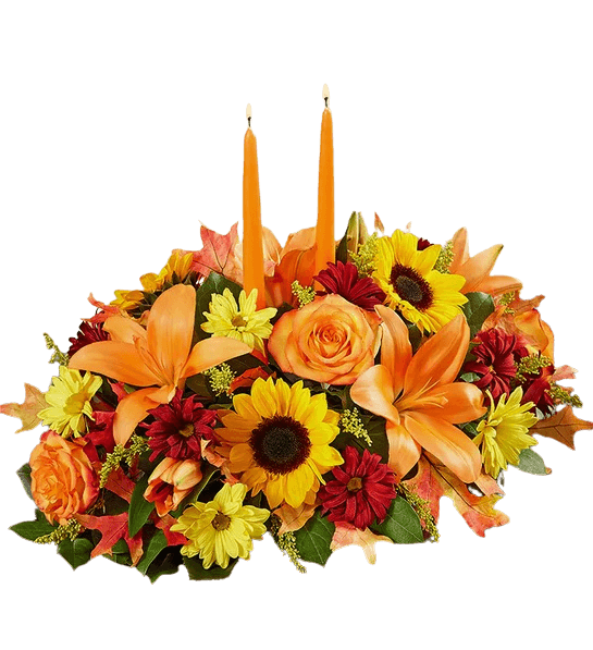 قطعة مركزية لعشاء عيد الميلاد المزهر